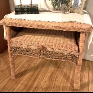 Boho Rattan Table. Vanity/desk